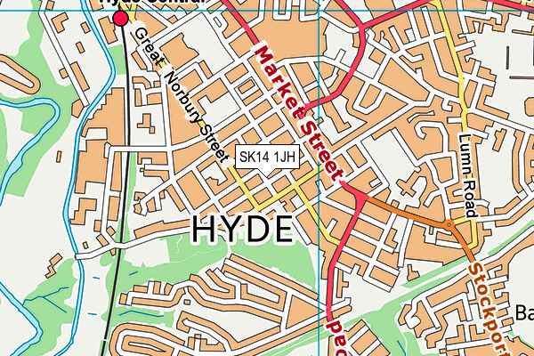 SK14 1JH map - OS VectorMap District (Ordnance Survey)