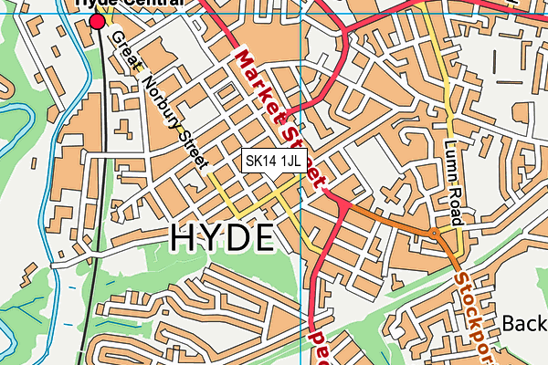 SK14 1JL map - OS VectorMap District (Ordnance Survey)