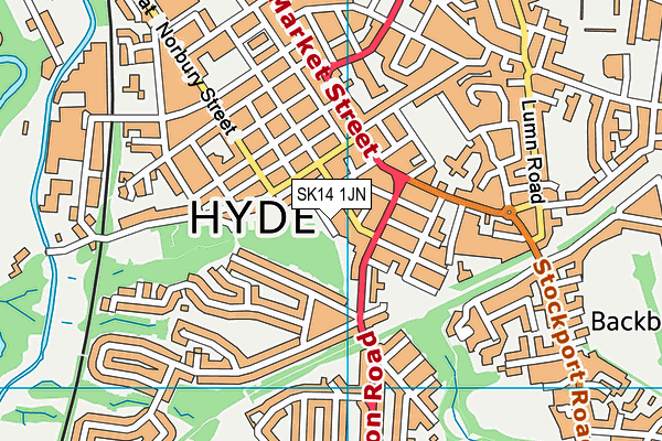 SK14 1JN map - OS VectorMap District (Ordnance Survey)