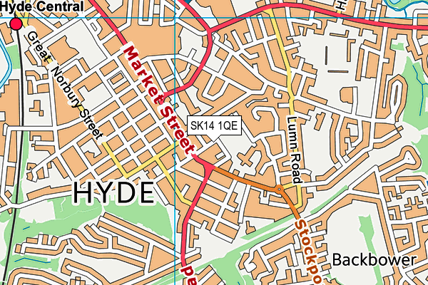 SK14 1QE map - OS VectorMap District (Ordnance Survey)