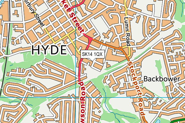 SK14 1QX map - OS VectorMap District (Ordnance Survey)