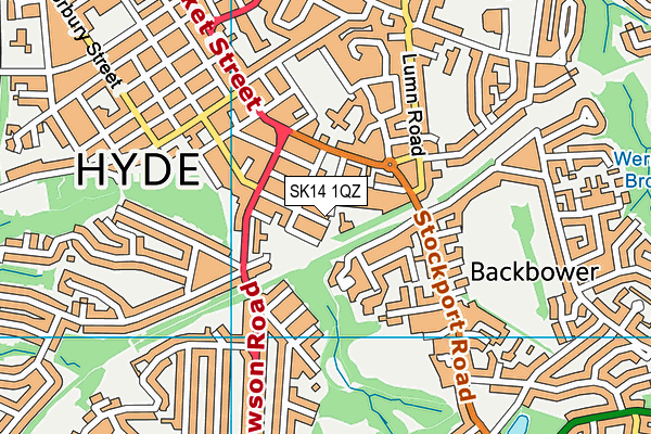 SK14 1QZ map - OS VectorMap District (Ordnance Survey)