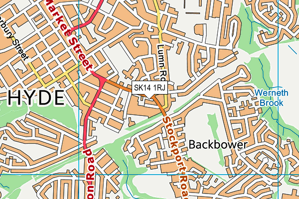 SK14 1RJ map - OS VectorMap District (Ordnance Survey)
