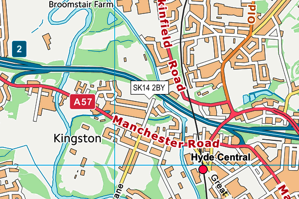 SK14 2BY map - OS VectorMap District (Ordnance Survey) SK14 2BY map - OS VectorMap District (Ordnance Survey)