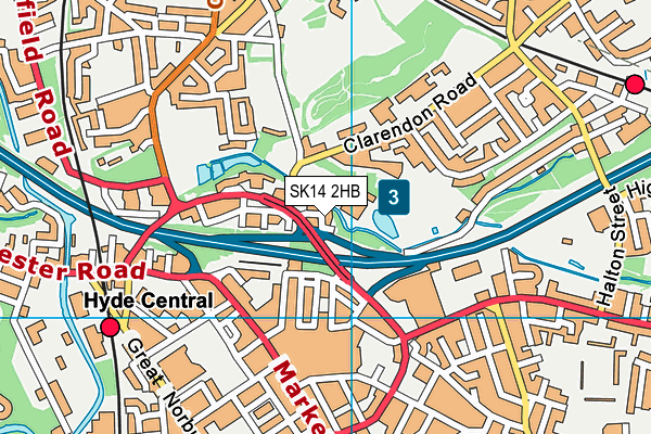 SK14 2HB map - OS VectorMap District (Ordnance Survey)
