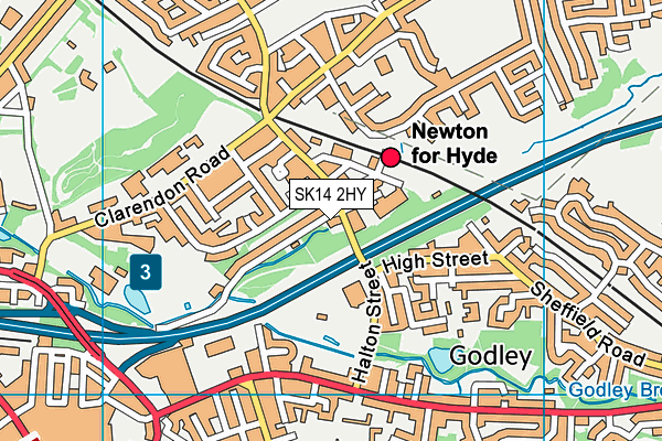 SK14 2HY map - OS VectorMap District (Ordnance Survey)