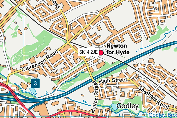 SK14 2JE map - OS VectorMap District (Ordnance Survey)