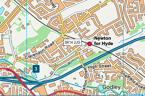 SK14 2JG map - OS VectorMap District (Ordnance Survey)