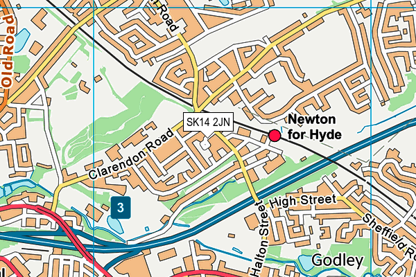 SK14 2JN map - OS VectorMap District (Ordnance Survey)