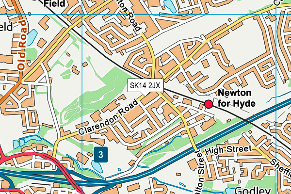 SK14 2JX map - OS VectorMap District (Ordnance Survey)