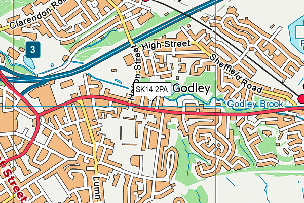 SK14 2PA map - OS VectorMap District (Ordnance Survey)