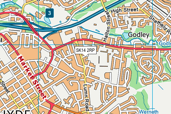 SK14 2RP map - OS VectorMap District (Ordnance Survey)