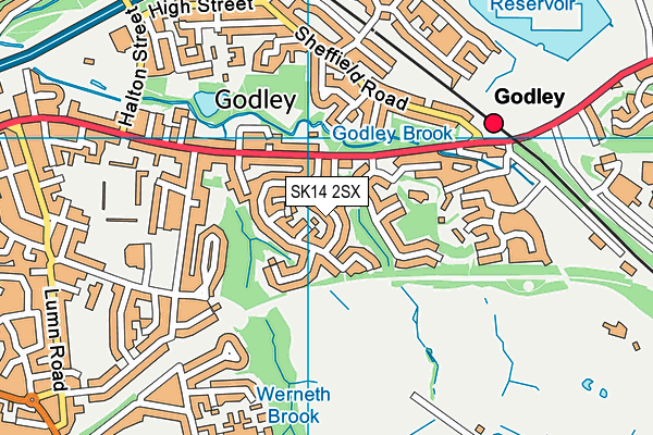 SK14 2SX map - OS VectorMap District (Ordnance Survey) SK14 2SX map - OS VectorMap District (Ordnance Survey)