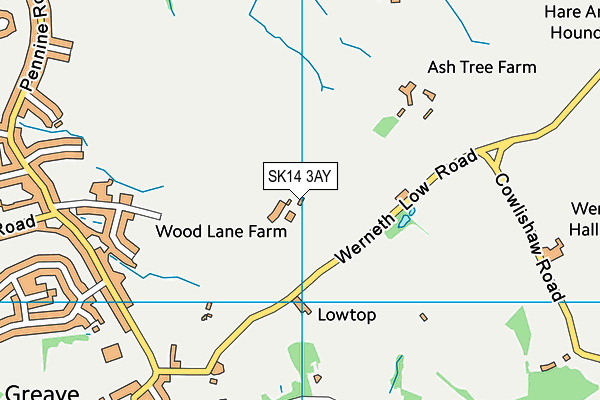 SK14 3AY map - OS VectorMap District (Ordnance Survey) SK14 3AY map - OS VectorMap District (Ordnance Survey)