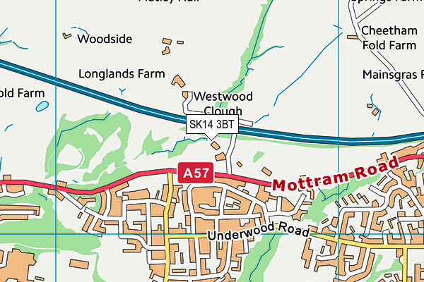 SK14 3BT map - OS VectorMap District (Ordnance Survey) SK14 3BT map - OS VectorMap District (Ordnance Survey)