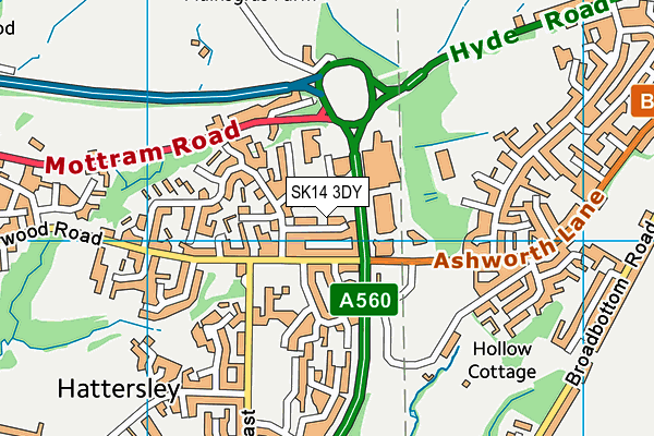 SK14 3DY map - OS VectorMap District (Ordnance Survey) SK14 3DY map - OS VectorMap District (Ordnance Survey)