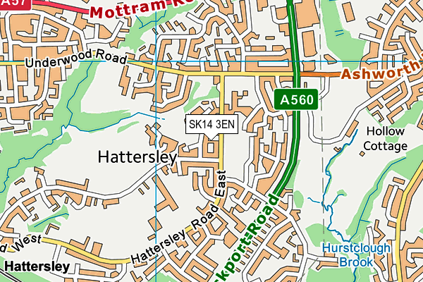 SK14 3EN map - OS VectorMap District (Ordnance Survey) SK14 3EN map - OS VectorMap District (Ordnance Survey)