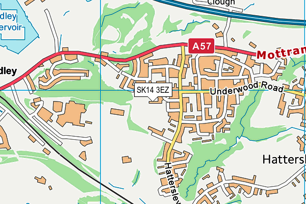 SK14 3EZ map - OS VectorMap District (Ordnance Survey) SK14 3EZ map - OS VectorMap District (Ordnance Survey)