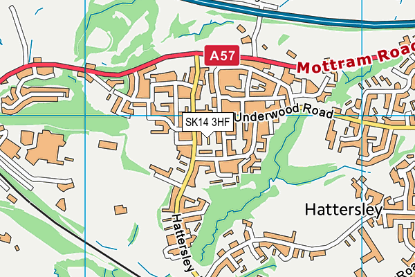 SK14 3HF map - OS VectorMap District (Ordnance Survey)