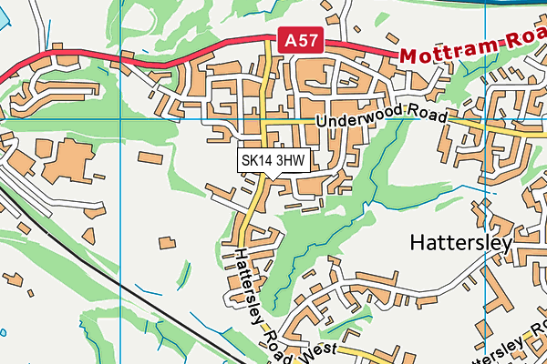 SK14 3HW map - OS VectorMap District (Ordnance Survey)