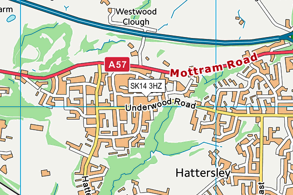 SK14 3HZ map - OS VectorMap District (Ordnance Survey)