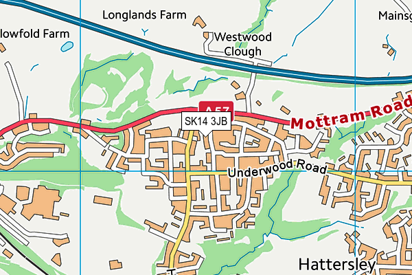 SK14 3JB map - OS VectorMap District (Ordnance Survey) SK14 3JB map - OS VectorMap District (Ordnance Survey)