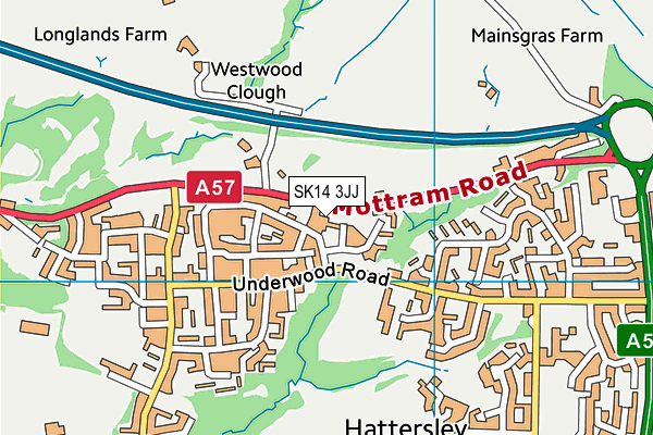 SK14 3JJ map - OS VectorMap District (Ordnance Survey)