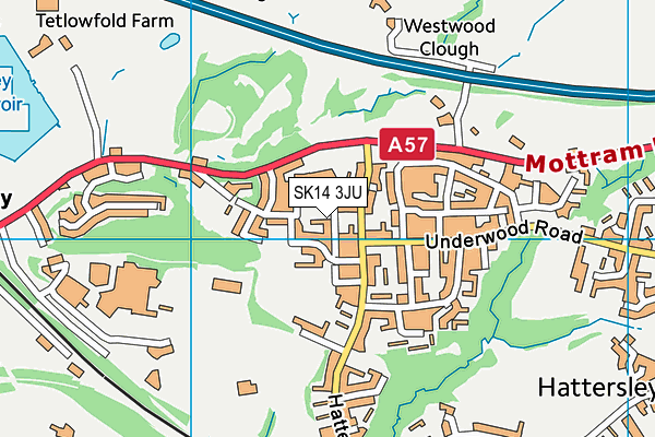 SK14 3JU map - OS VectorMap District (Ordnance Survey)