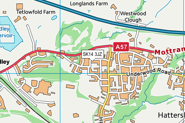SK14 3JZ map - OS VectorMap District (Ordnance Survey) SK14 3JZ map - OS VectorMap District (Ordnance Survey)