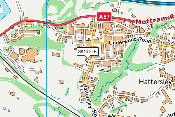 SK14 3LB map - OS VectorMap District (Ordnance Survey)