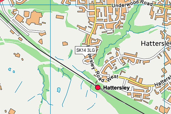 SK14 3LG map - OS VectorMap District (Ordnance Survey)