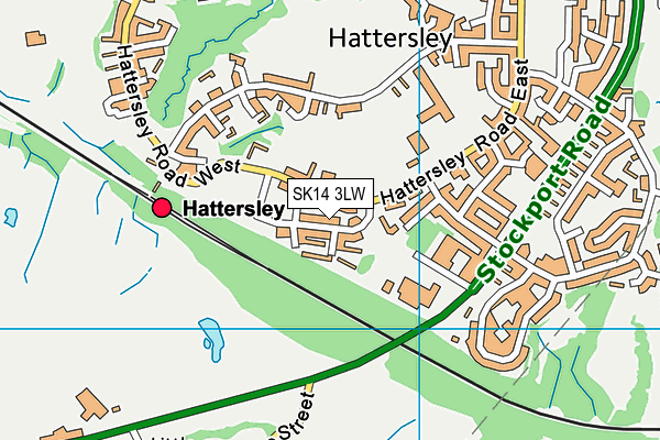 SK14 3LW map - OS VectorMap District (Ordnance Survey)