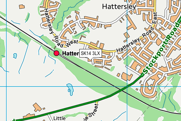 SK14 3LX map - OS VectorMap District (Ordnance Survey)