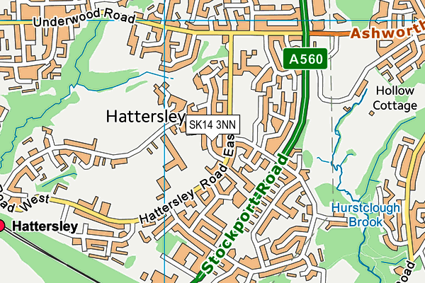 SK14 3NN map - OS VectorMap District (Ordnance Survey)
