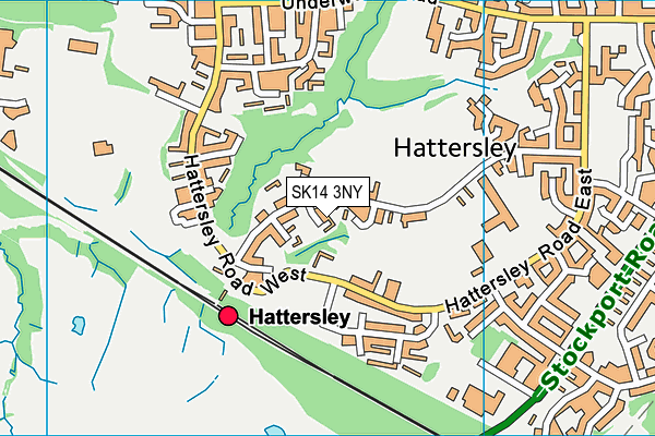 SK14 3NY map - OS VectorMap District (Ordnance Survey)
