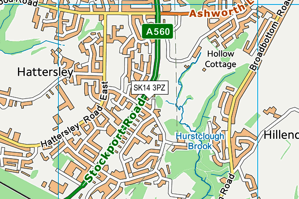 SK14 3PZ map - OS VectorMap District (Ordnance Survey) SK14 3PZ map - OS VectorMap District (Ordnance Survey)