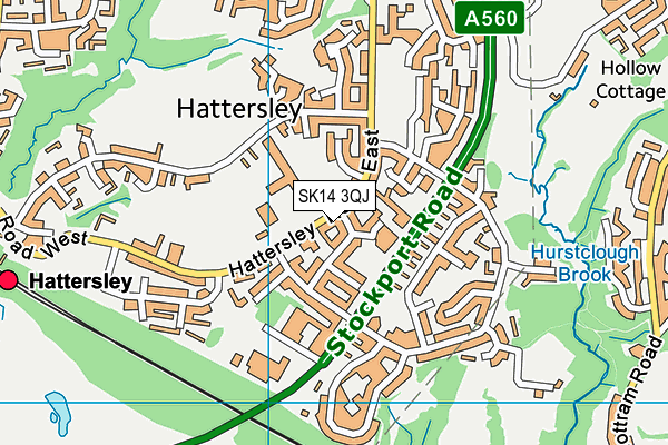 SK14 3QJ map - OS VectorMap District (Ordnance Survey)