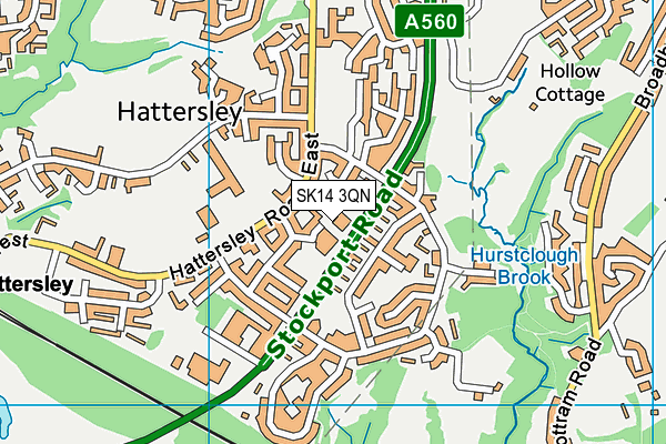 SK14 3QN map - OS VectorMap District (Ordnance Survey)