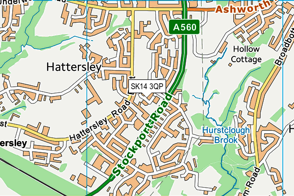 SK14 3QP map - OS VectorMap District (Ordnance Survey) SK14 3QP map - OS VectorMap District (Ordnance Survey)