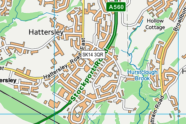 SK14 3QR map - OS VectorMap District (Ordnance Survey) SK14 3QR map - OS VectorMap District (Ordnance Survey)