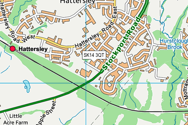 SK14 3QT map - OS VectorMap District (Ordnance Survey)
