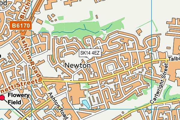 SK14 4EZ map - OS VectorMap District (Ordnance Survey)