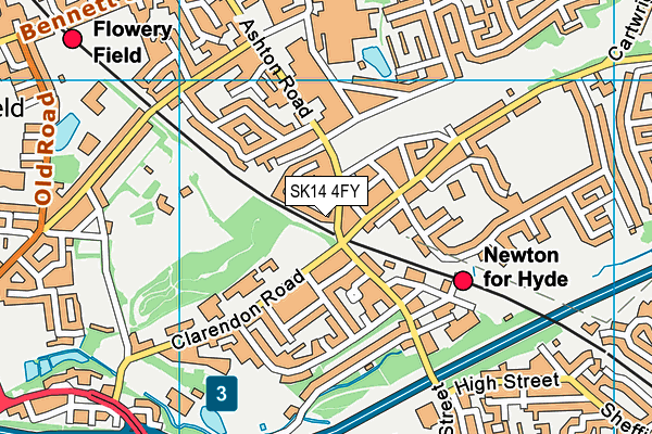 SK14 4FY map - OS VectorMap District (Ordnance Survey)