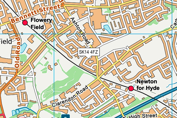 SK14 4FZ map - OS VectorMap District (Ordnance Survey)