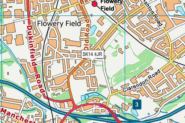 SK14 4JR map - OS VectorMap District (Ordnance Survey)