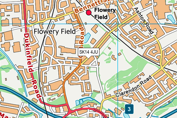 SK14 4JU map - OS VectorMap District (Ordnance Survey)