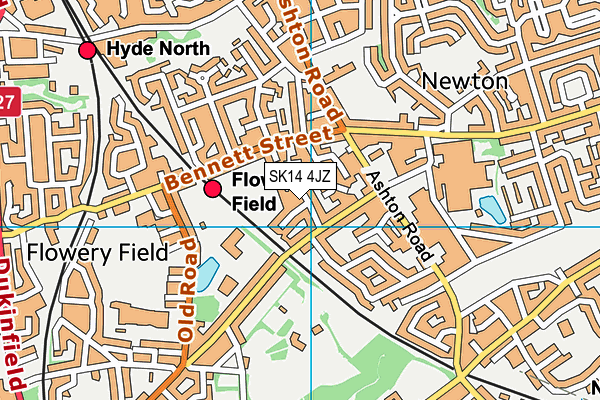 SK14 4JZ map - OS VectorMap District (Ordnance Survey)