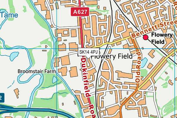 SK14 4PJ map - OS VectorMap District (Ordnance Survey)