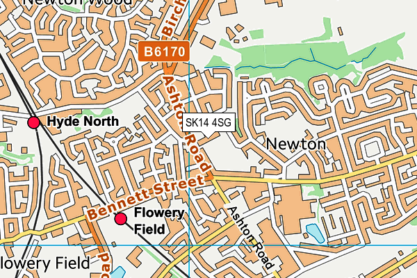 SK14 4SG map - OS VectorMap District (Ordnance Survey)