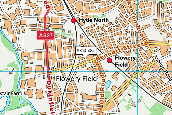 SK14 4SU map - OS VectorMap District (Ordnance Survey)